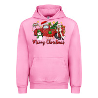 Fuchsia Pink merry christmas truck Urban Hoodie - MaliasSmallBusiness