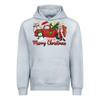 Heather Grey merry christmas truck Urban Hoodie - MaliasSmallBusiness