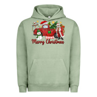 Pigment Oil Green merry christmas truck Urban Hoodie - MaliasSmallBusiness