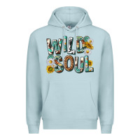 Blue Mist western wild soul with sunflowers Premium Hoodie - texasbilliewilder