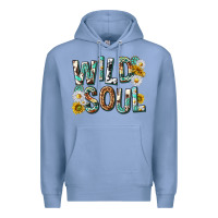 Colony Blue western wild soul with sunflowers Premium Hoodie - texasbilliewilder