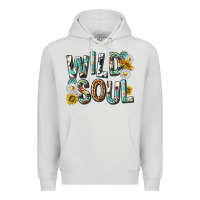 Dove Grey western wild soul with sunflowers Premium Hoodie - texasbilliewilder