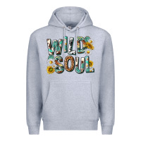 Heather Grey western wild soul with sunflowers Premium Hoodie - texasbilliewilder