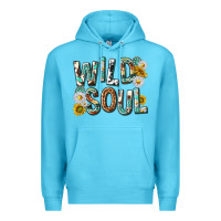 Ocean Blue western wild soul with sunflowers Premium Hoodie - texasbilliewilder