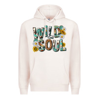 Pale Pink western wild soul with sunflowers Premium Hoodie - texasbilliewilder