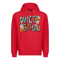 Red western wild soul with sunflowers Premium Hoodie - texasbilliewilder