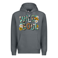 Rock western wild soul with sunflowers Premium Hoodie - texasbilliewilder
