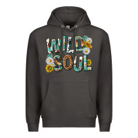 Smoke western wild soul with sunflowers Premium Hoodie - texasbilliewilder