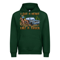 Forest Green i got a heart like a truck Urban Hoodie - MaliasSmallBusiness