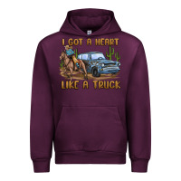 Mauve Wine i got a heart like a truck Urban Hoodie - MaliasSmallBusiness