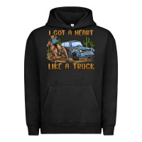 Pigment Black i got a heart like a truck Urban Hoodie - MaliasSmallBusiness