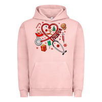 Pigment Salmon christmas nurse Urban Hoodie - MaliasSmallBusiness