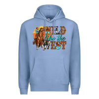 Colony Blue wild like west Premium Hoodie - texasbilliewilder