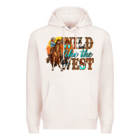 Pale Pink wild like west Premium Hoodie - texasbilliewilder