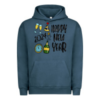 Pigment Midnight Navy happy new year 2024 Urban Hoodie - MaliasSmallBusiness