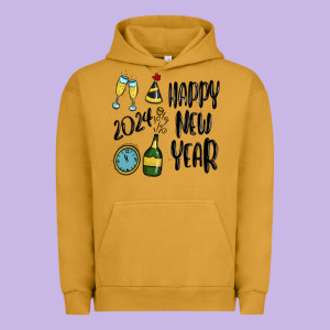 Happy New Year 2024 Urban Hoodie Designed By Maliassmallbusiness