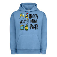 Pigment Pebble Blue happy new year 2024 Urban Hoodie - MaliasSmallBusiness