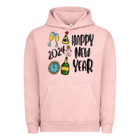 Pigment Salmon happy new year 2024 Urban Hoodie - MaliasSmallBusiness