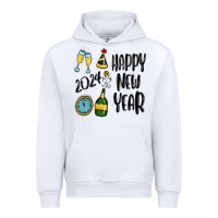 White happy new year 2024 Urban Hoodie - MaliasSmallBusiness