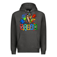 Charcoal Heather american football support squad autism Premium Hoodie - Zillion Design Studio