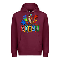 Burgundy american football support squad autism Premium Hoodie - Zillion Design Studio