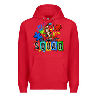 Red american football support squad autism Premium Hoodie - Zillion Design Studio