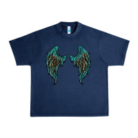 Navy turquoise leopard wings Urban Heavy Tee - RanaPortraitStore