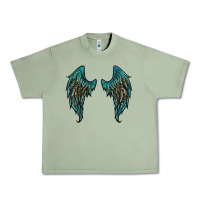 Oil Green turquoise leopard wings Urban Heavy Tee - RanaPortraitStore