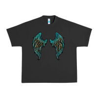 Pigment Black turquoise leopard wings Urban Heavy Tee - RanaPortraitStore