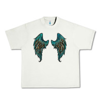 Pistachio turquoise leopard wings Urban Heavy Tee - RanaPortraitStore