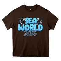 Chocolate Brown Sea World 2025 Heavy Core Tee - CowhideDigitalArt