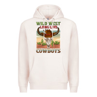 Pale Pink wild west long live cowboys Premium Hoodie - texasbilliewilder