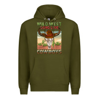 Army Green wild west long live cowboys Premium Hoodie - texasbilliewilder