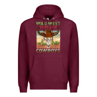 Burgundy wild west long live cowboys Premium Hoodie - texasbilliewilder