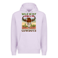 Lilac wild west long live cowboys Premium Hoodie - texasbilliewilder