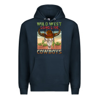 Navy wild west long live cowboys Premium Hoodie - texasbilliewilder