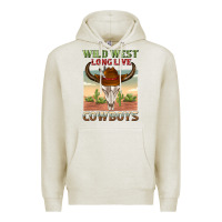 Oatmeal Heather wild west long live cowboys Premium Hoodie - texasbilliewilder
