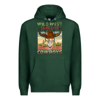 Sports Green wild west long live cowboys Premium Hoodie - texasbilliewilder