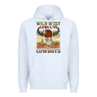 White wild west long live cowboys Premium Hoodie - texasbilliewilder