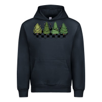 Navy christmas checkered trees Urban Hoodie - MaliasSmallBusiness