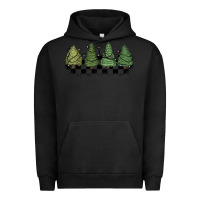 Pigment Black christmas checkered trees Urban Hoodie - MaliasSmallBusiness