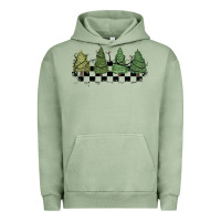 Pigment Oil Green christmas checkered trees Urban Hoodie - MaliasSmallBusiness