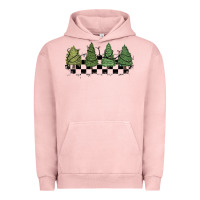 Pigment Salmon christmas checkered trees Urban Hoodie - MaliasSmallBusiness