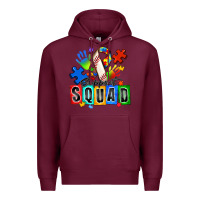 Burgundy baseball support squad autism Premium Hoodie - Zillion Design Studio