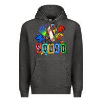 Charcoal Heather baseball support squad autism Premium Hoodie - Zillion Design Studio