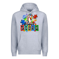 Heather Grey baseball support squad autism Premium Hoodie - Zillion Design Studio