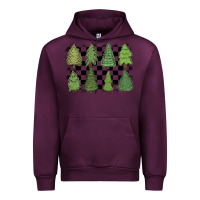 Mauve Wine checkered trees Urban Hoodie - MaliasSmallBusiness