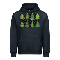 Navy checkered trees Urban Hoodie - MaliasSmallBusiness