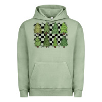 Pigment Oil Green checkered trees Urban Hoodie - MaliasSmallBusiness