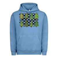 Pigment Pebble Blue checkered trees Urban Hoodie - MaliasSmallBusiness